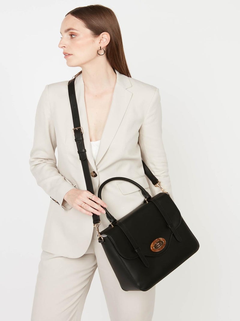 Lancaster Sac à Rabat Marble Touch M Noir - Kiabi