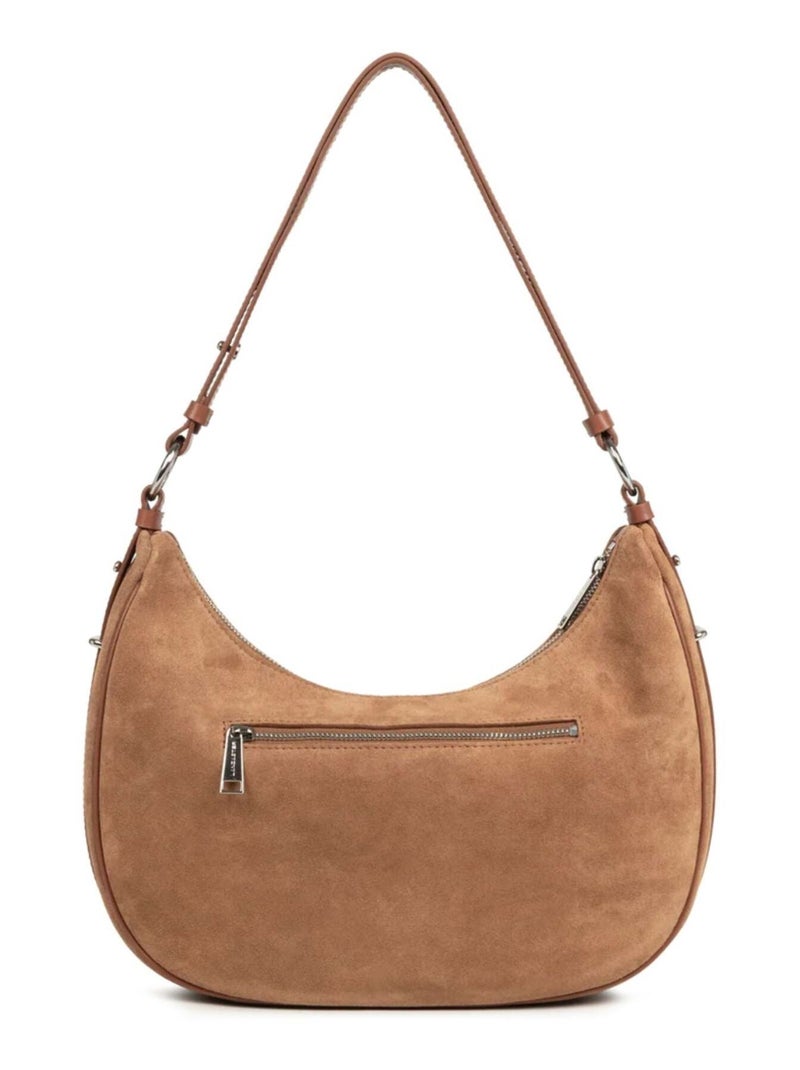 Lancaster Sac besace Zippé L Suède Camel - Kiabi