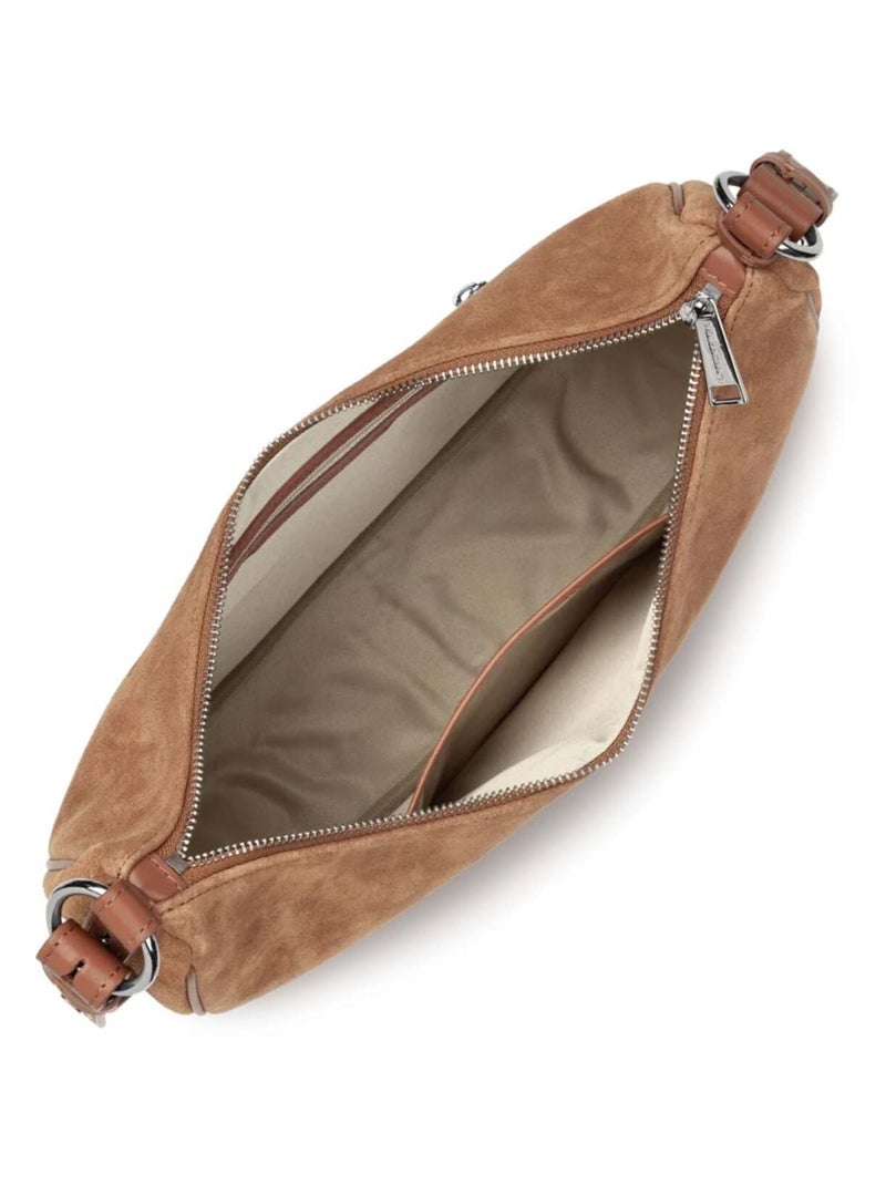 Lancaster Sac besace Zippé L Suède Camel - Kiabi