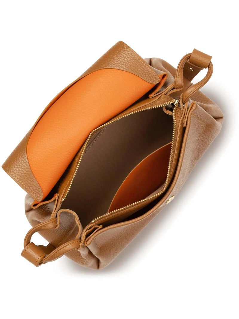 Lancaster Sac trotteur A rabat aimanté L Accordéon Double Marron - Kiabi