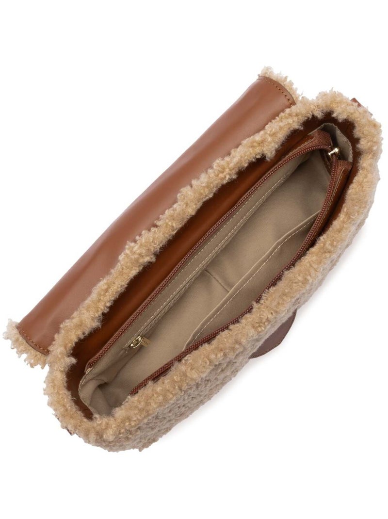 Lancaster Sac trotteur A rabat Moumoute Marron - Kiabi