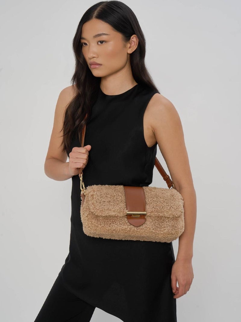 Lancaster Sac trotteur A rabat Moumoute Marron - Kiabi
