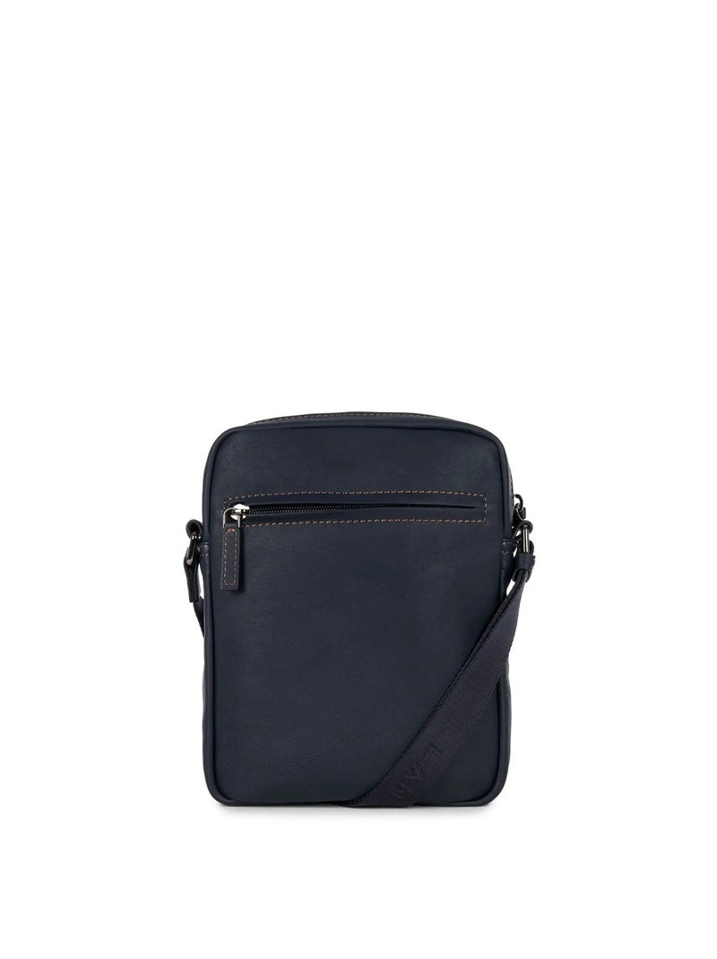 Lancaster Sacoche cuir de vachette SOFT VINTAGE /Camel Bleu - Kiabi