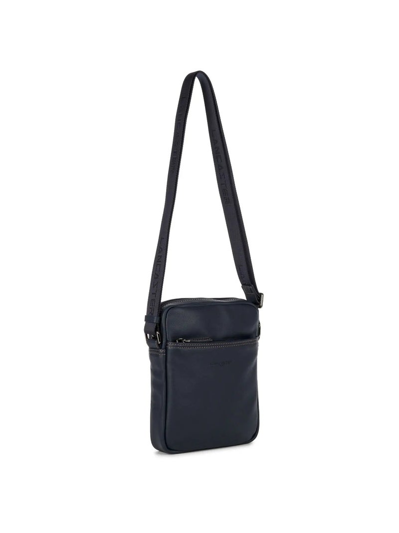 Lancaster Sacoche cuir de vachette SOFT VINTAGE /Camel Bleu - Kiabi