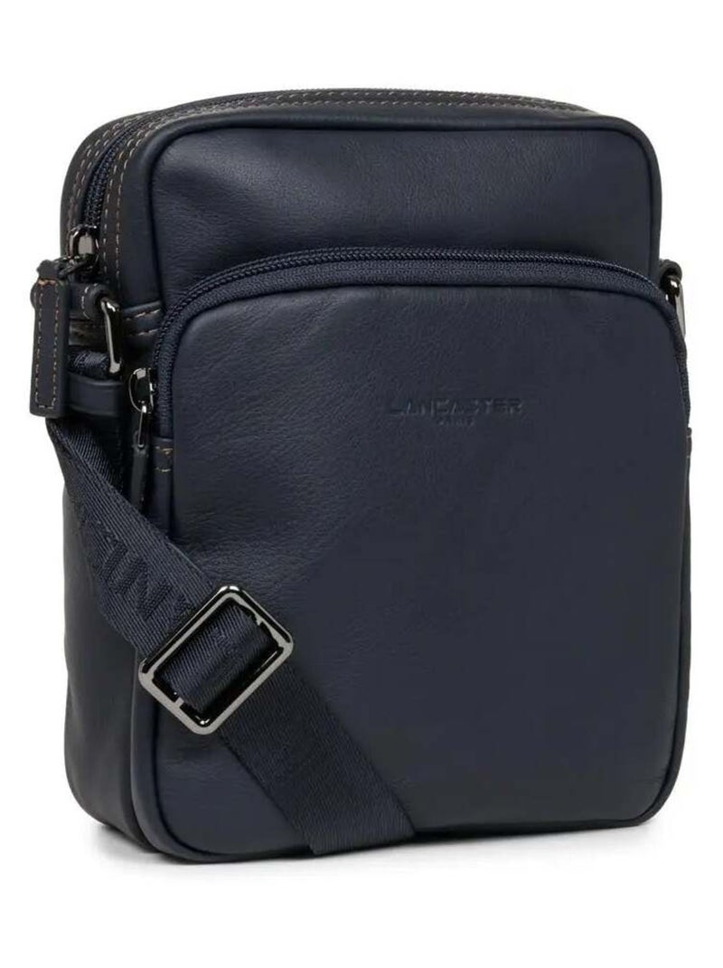 Lancaster Sacoche Cuir Soft Vintage /Camel Bleu - Kiabi