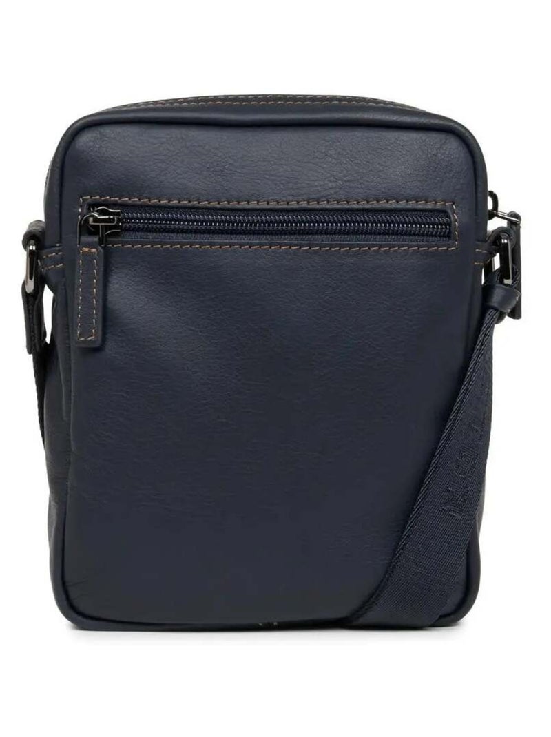 Lancaster Sacoche Cuir Soft Vintage /Camel Bleu - Kiabi