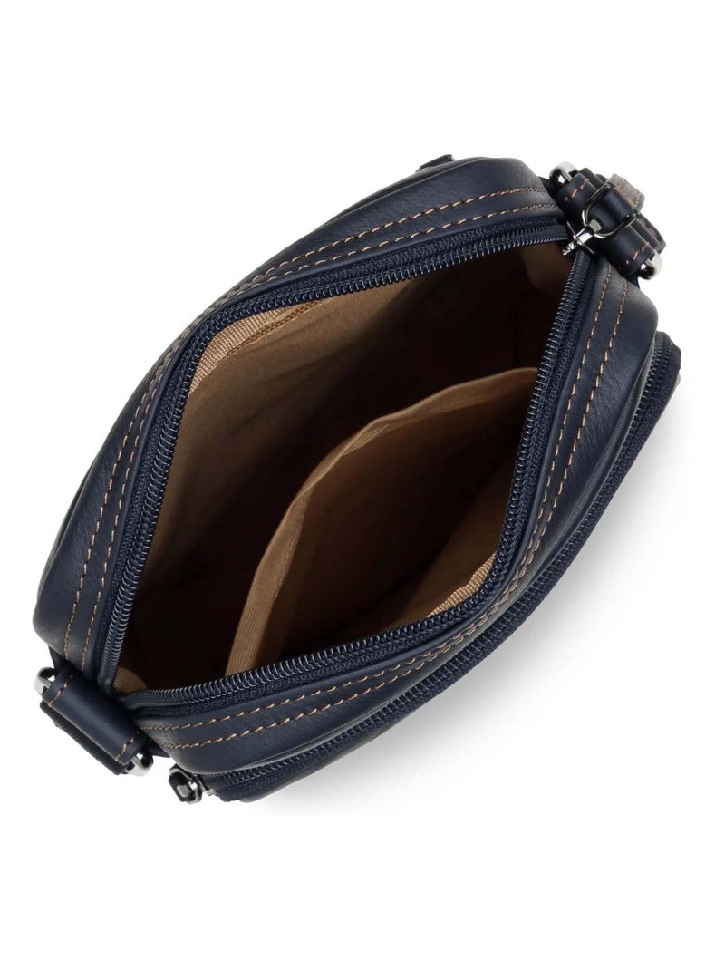 Lancaster Sacoche Cuir Soft Vintage /Camel Bleu - Kiabi