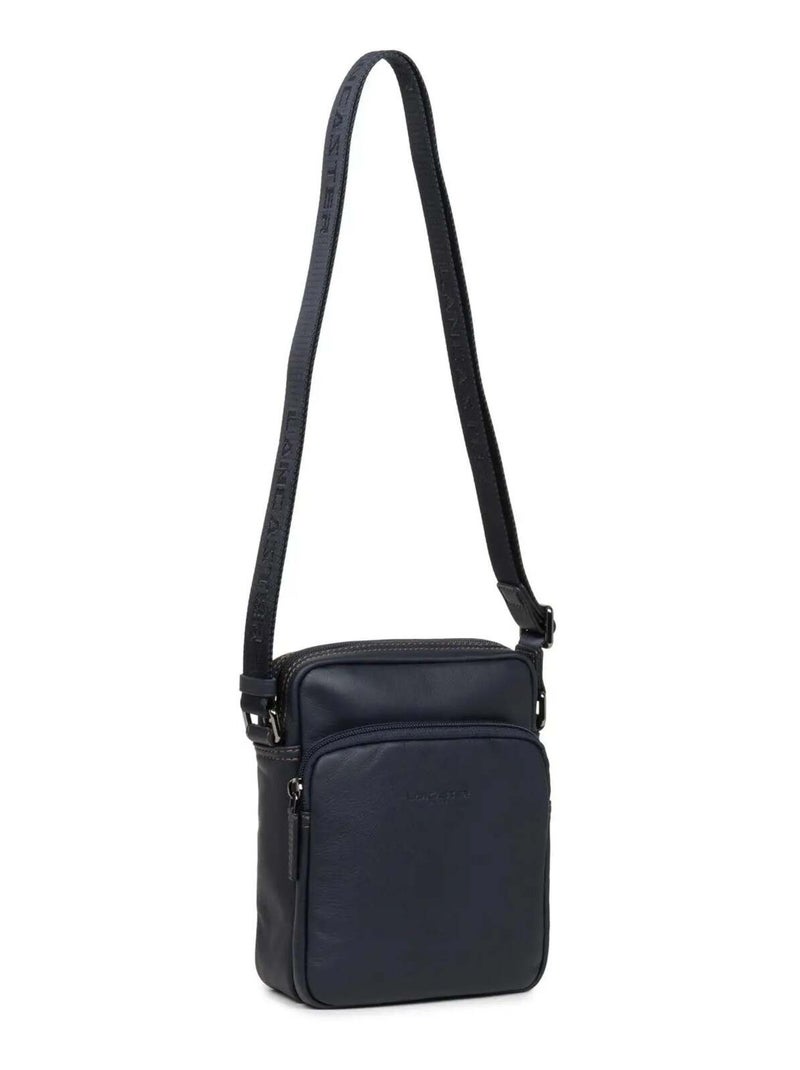 Lancaster Sacoche Cuir Soft Vintage /Camel Bleu - Kiabi