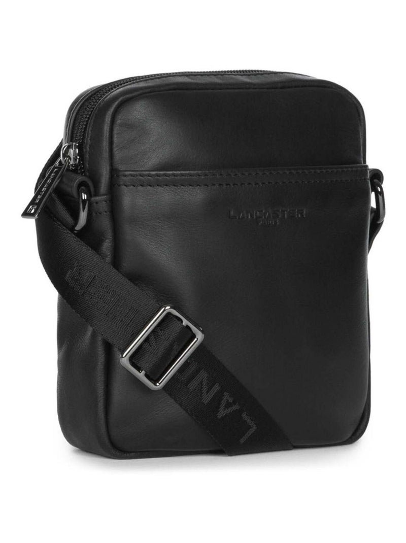 Lancaster Sacoche Cuir SOFT VINTAGE Noir - Kiabi