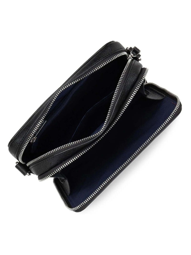 Lancaster Sacoche Homme Cuir Delphino Lucas Noir - Kiabi