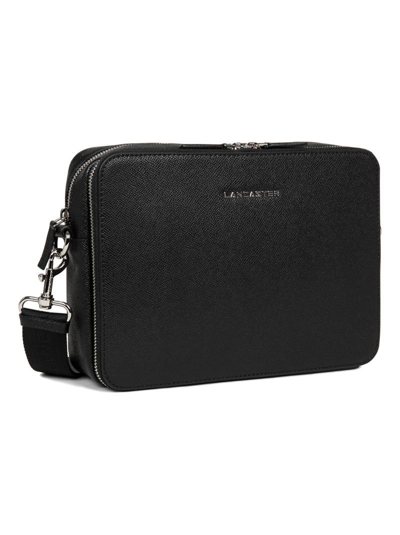 Lancaster Sacoche Homme Cuir Delphino Lucas Noir - Kiabi