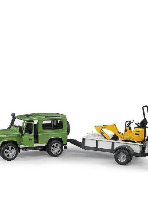 Land rover Defender avec remorque, JBC micro-pelleteuse et figurine - Kiabi