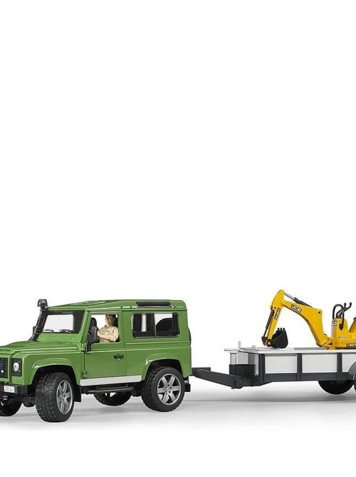 Land rover Defender avec remorque, JBC micro-pelleteuse et figurine - Kiabi