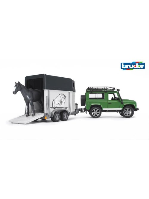 Land Rover Defender avec van pour chevaux et 1 cheva - Kiabi