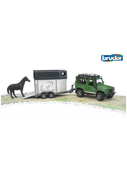 Land Rover Defender avec van pour chevaux et 1 cheva - Kiabi