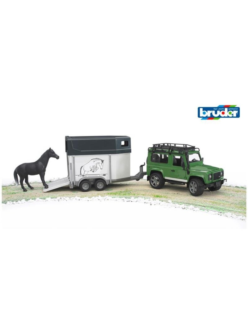 Land Rover Defender avec van pour chevaux et 1 cheva Multicolore - Kiabi