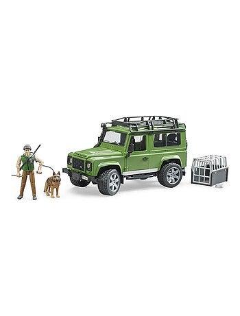 Land Rover Defender Station avec garde forestier et son chien - Kiabi