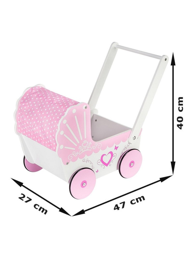 Landau de poupée bois rose chariot de marche Mamabrum N/A - Kiabi