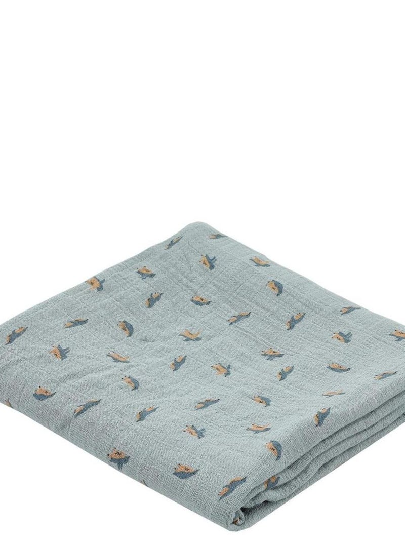 Lange 110x110cm PEPPY PENGUINS bleu Bleu - Kiabi