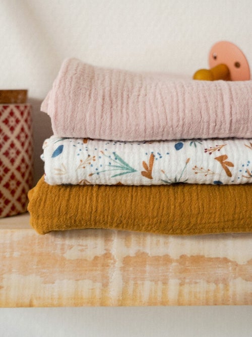 Lange bébé double gaze de coton lot de 3 - Kiabi