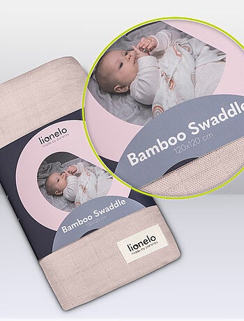 Lange bébé en bambou 120x120 cm - LIONELO - 100% coton - Hypoallergénique