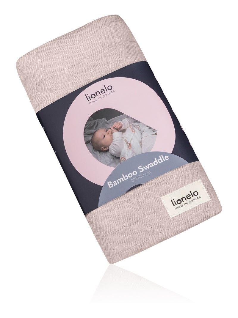 Lange bébé en bambou 120x120 cm - LIONELO - 100% coton - Hypoallergénique Beige - Kiabi