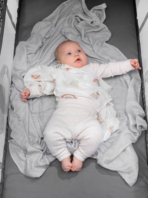 Lange bébé en bambou 120x120 cm - LIONELO - 100% coton - Hypoallergénique - Kiabi
