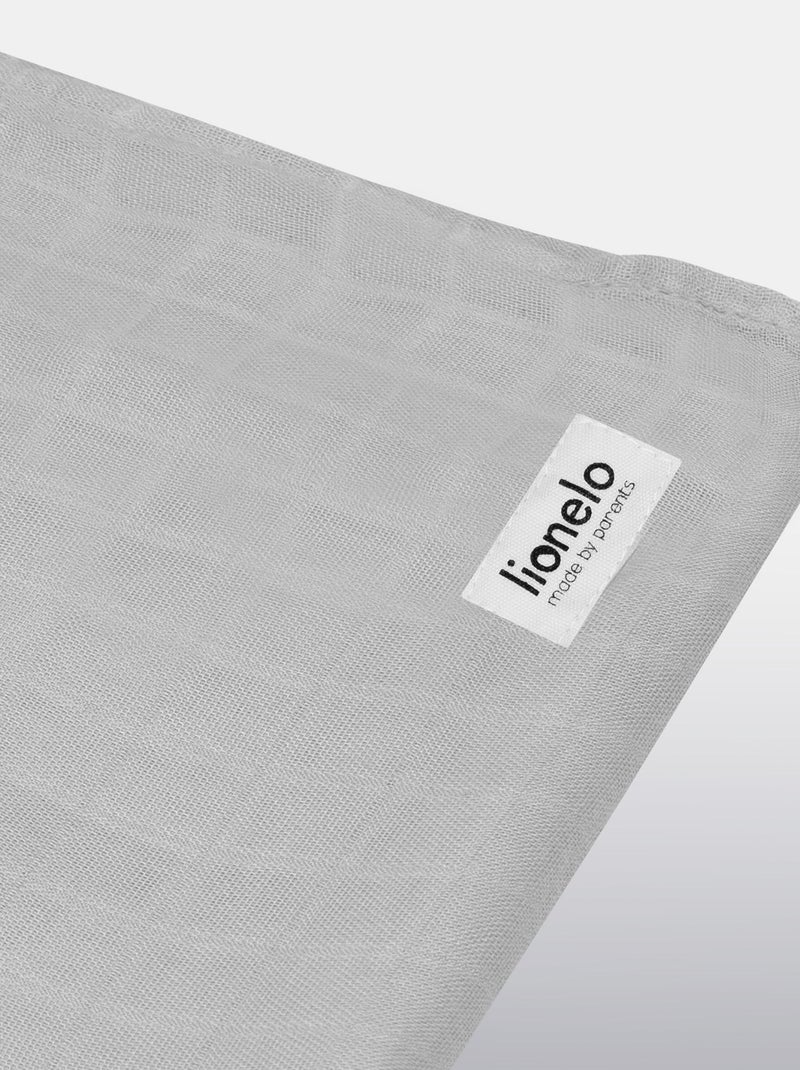 Lange bébé en bambou 120x120 cm - LIONELO - 100% coton - Hypoallergénique Gris - Kiabi