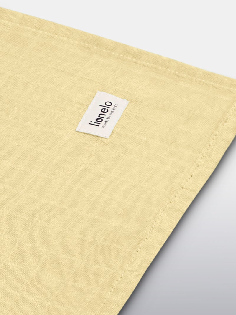 Lange bébé en bambou 120x120 cm - LIONELO - 100% coton - Hypoallergénique Jaune - Kiabi