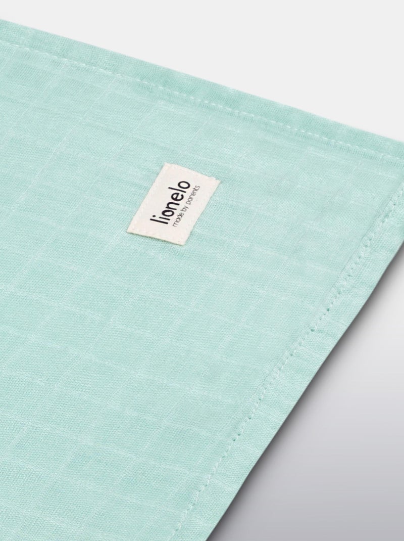 Lange bébé en bambou 120x120 cm - LIONELO - 100% coton - Hypoallergénique Vert - Kiabi
