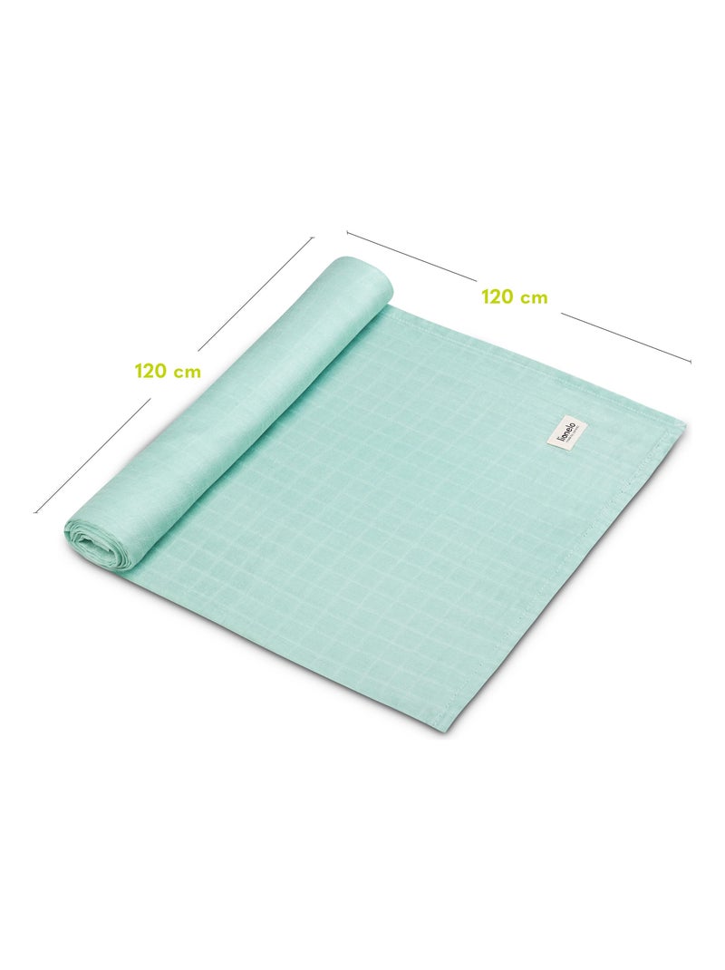 Lange bébé en bambou 120x120 cm - LIONELO - 100% coton - Hypoallergénique Vert - Kiabi