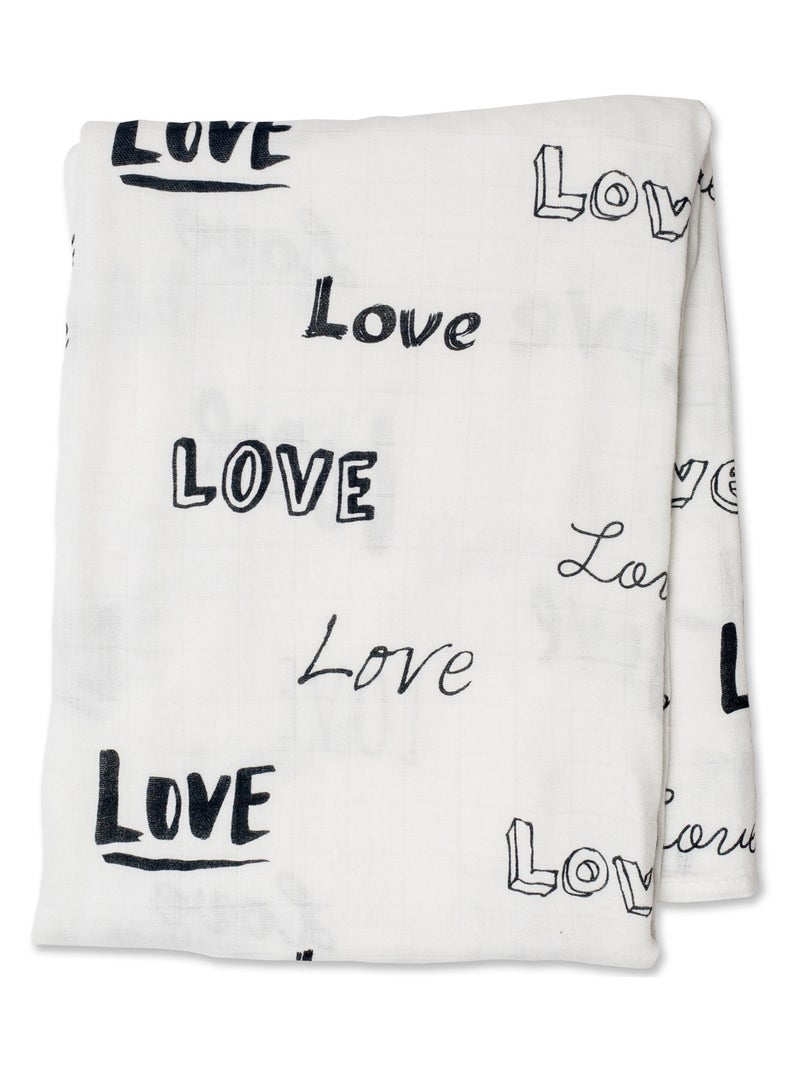 Lange en bambou - Love Blanc - Kiabi