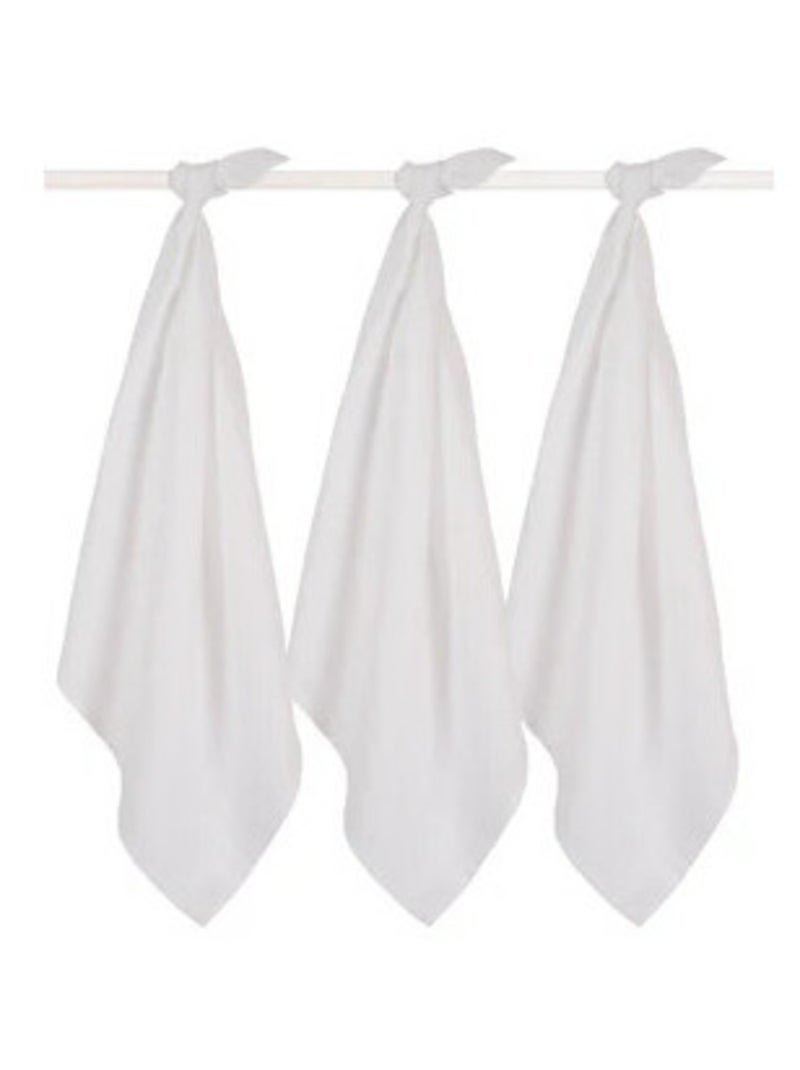 Lange gaze de Coton Small (3 pcs) en coton hydrophile Jollein Blanc - Kiabi