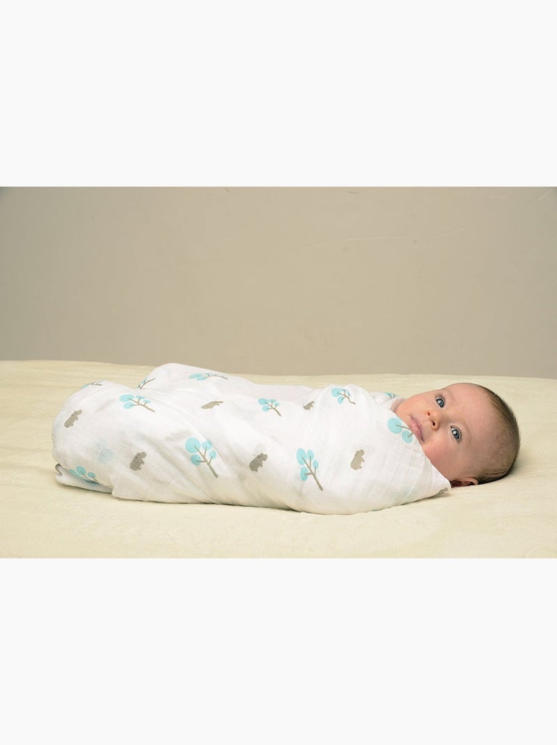 Lange mousseline - aqua hippo Blanc - Kiabi