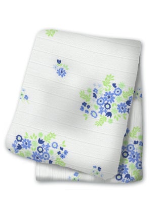 Lange mousseline - Bouquet bleu vintage