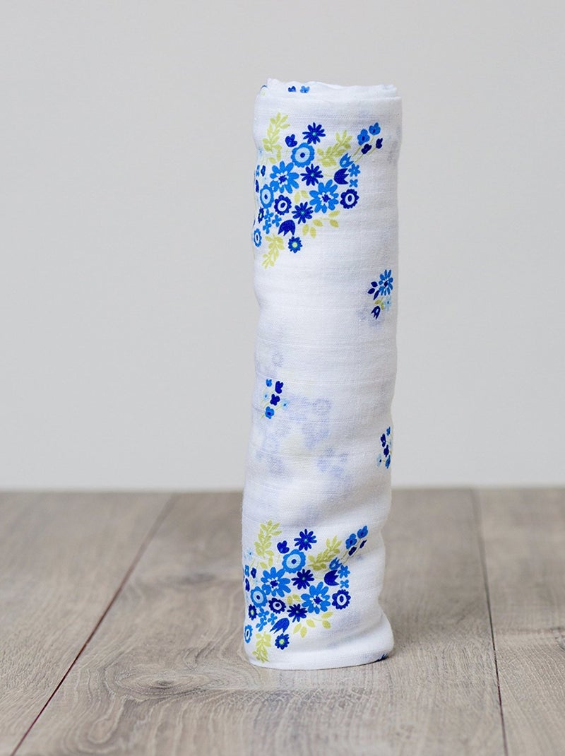 Lange mousseline - Bouquet bleu vintage Bleu - Kiabi