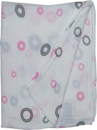 Lange mousseline - Cercles roses