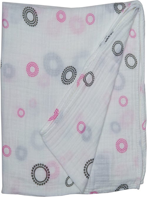 Lange mousseline - Cercles roses - Kiabi