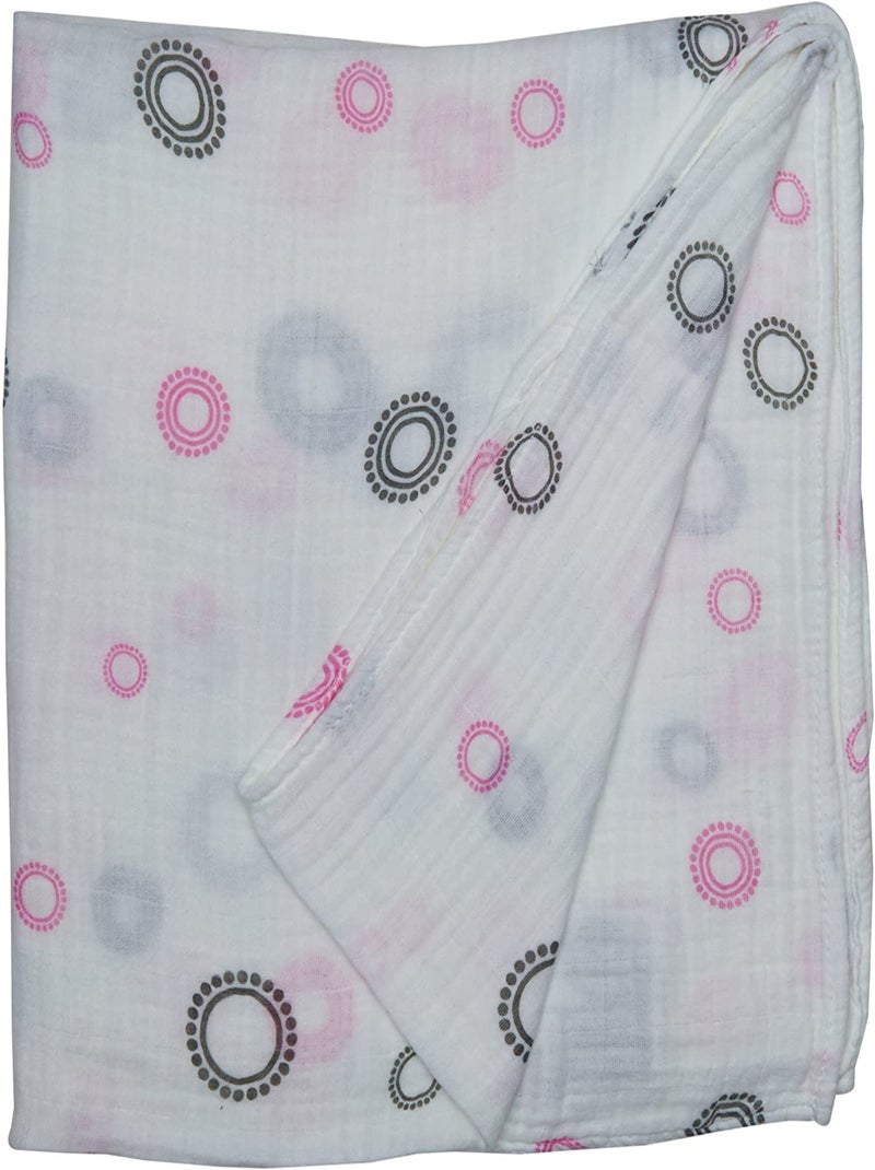 Lange mousseline - Cercles roses Rose - Kiabi