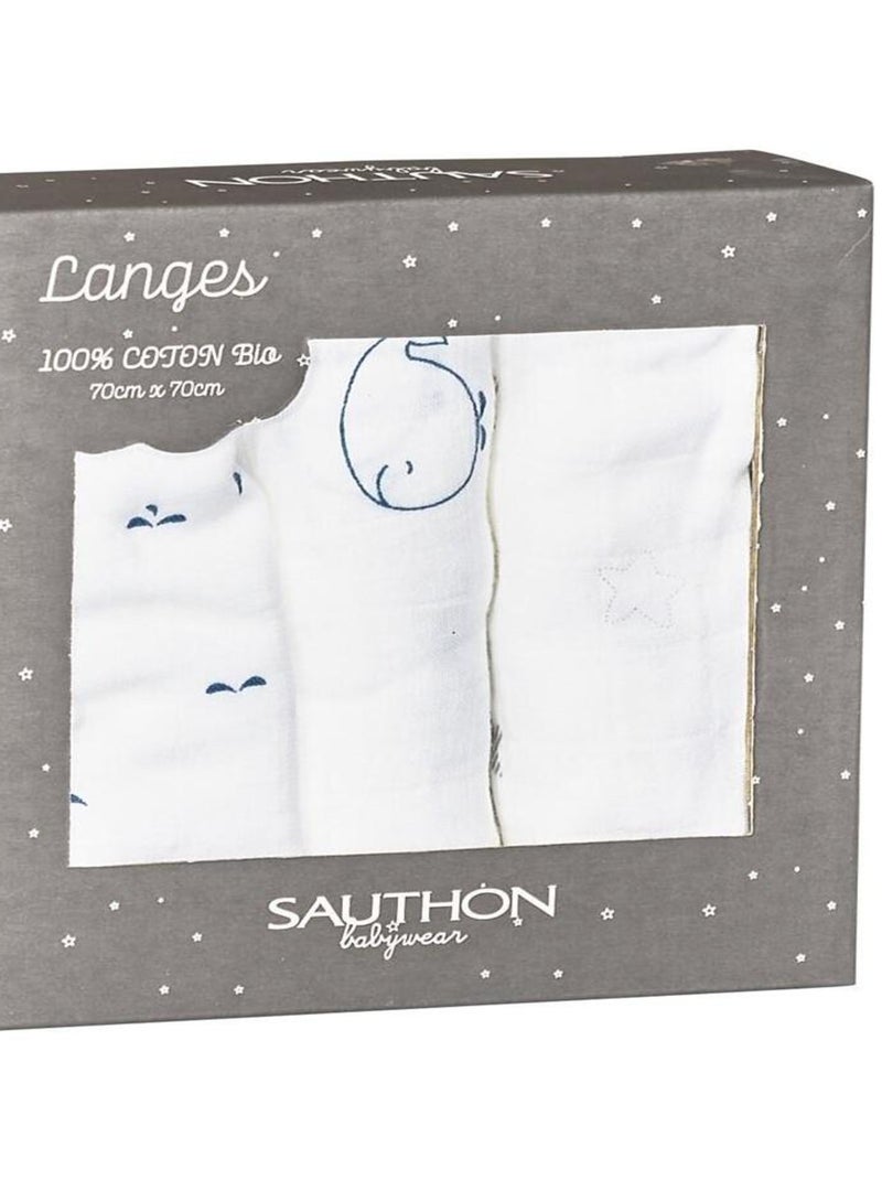 Lot De 10 Langes De Coton Mousseline Pour Bébé 80x80 Cm - Blanc - Réutilisables - Neuf Avec Étiquettes