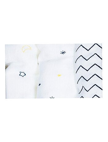 Langes bébé en coton bio blanc - SAUTHON