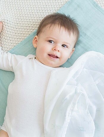 Langes bébé en coton bio blanc - SAUTHON - Blanc - Kiabi - 33.59€