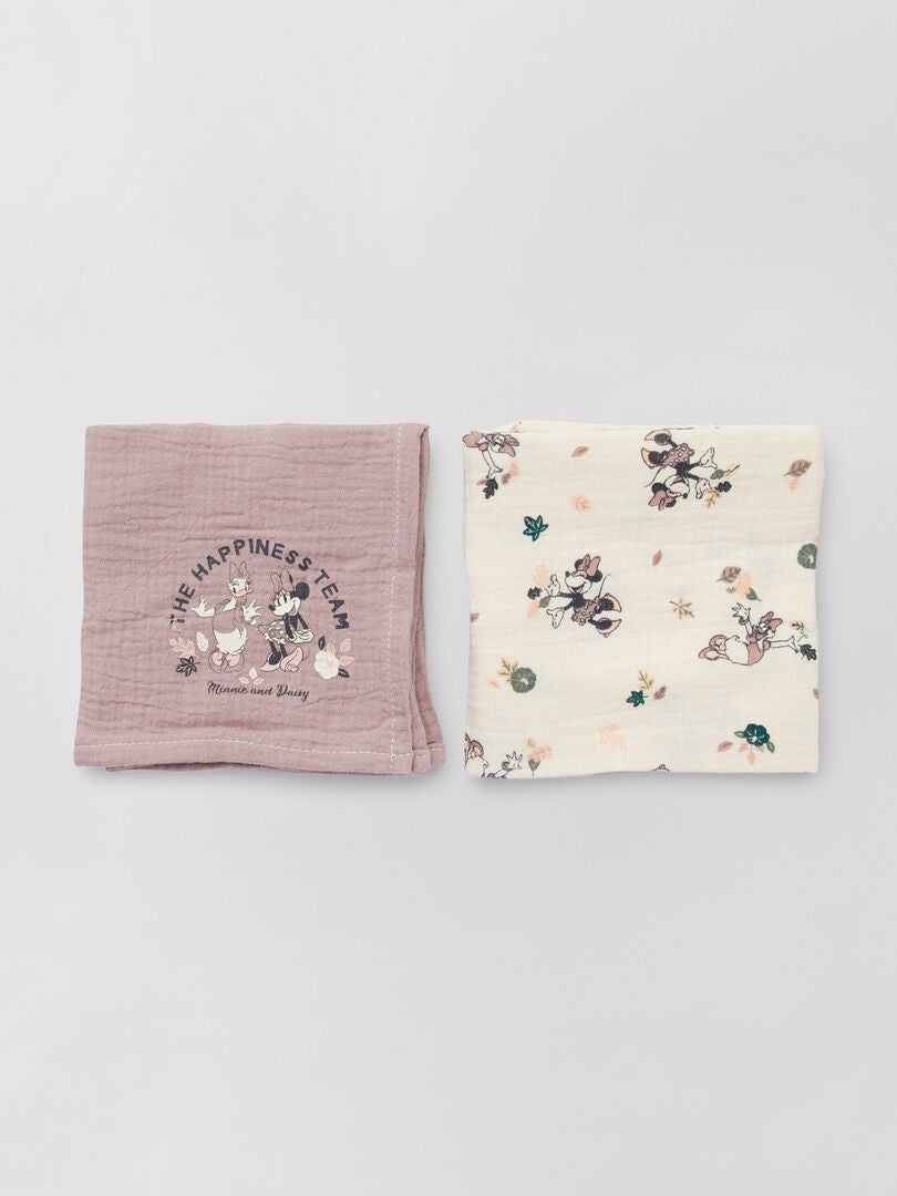 Langes 'Disney' en coton - Lot de 2 Rose 'Minnie' - Kiabi