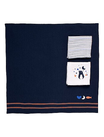 Langes en coton bio boite de 3 - SAUTHON