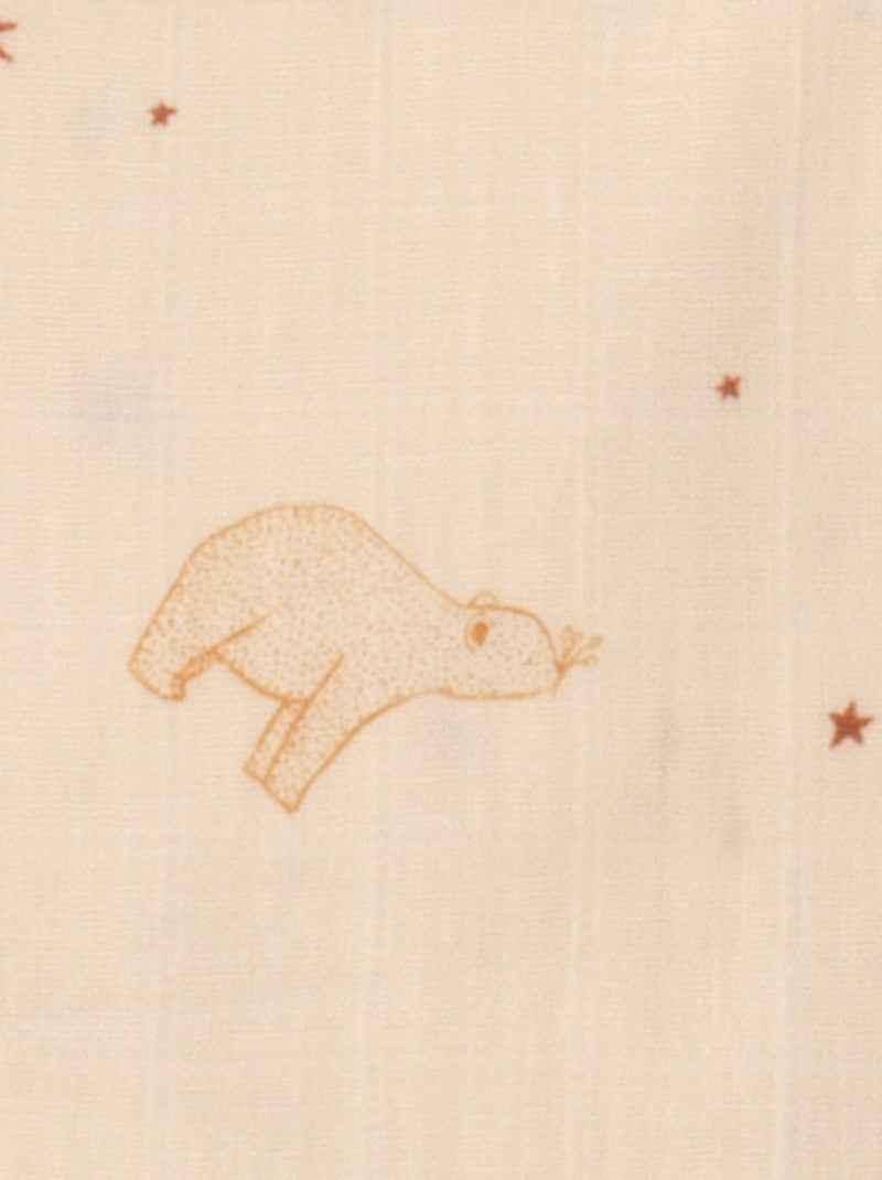 Langes en coton bio boite de 3 - SAUTHON Marron - Kiabi
