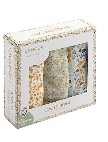 Langes lot de 3 en coton bio - SAUTHON