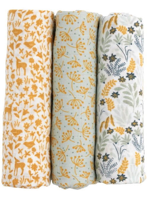 Langes lot de 3 en coton bio - SAUTHON - Kiabi