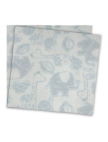 Langes x2 en gaze de coton Petits Coeurs Les Chatounets