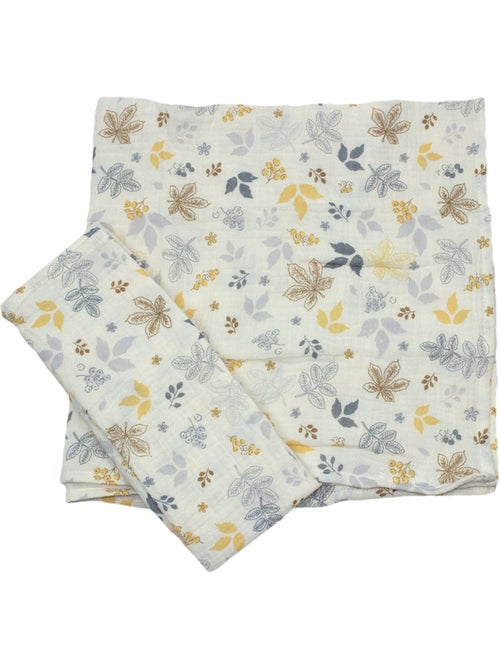 Langes x2 en gaze de coton erable les chatounets - Kiabi