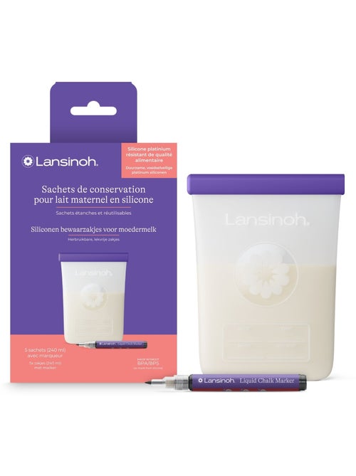 Lansinoh - Lot de 5 sachets de conservation de lait maternel - Kiabi Lansinoh - Lot de 5 sachets de conservation de lait maternel - Kiabi